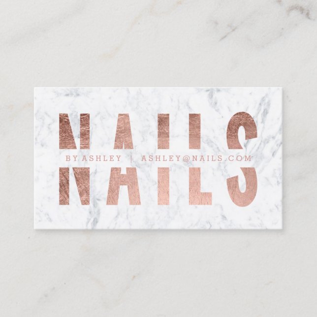 Cartão De Visita unhas modernas cortam mármore rosa (Frente)