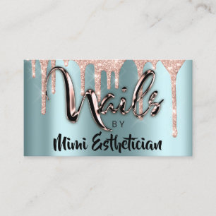 Cartão De Visita Unhas Studio Artist Acrylic Drives Glitter Azul