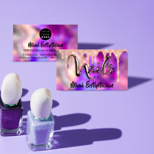 Cartão De Visita Unhas Studio Artist Acrylic Drives Glitter Roxo