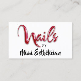 Cartão De Visita Unhas Studio Artist Red Unhas Script Red WhiteLogo