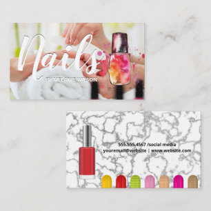 Cartão De Visita Unhas Variety Nail Polonês e Press ons