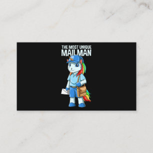 Cartão De Visita Unicorn Mailman Fornecendo Serviço Postal Mágico E