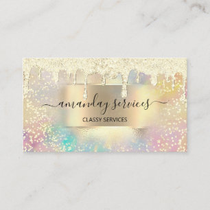 Cartão De Visita Unidades Douradas de Boutique UNHAS de Maqueamento