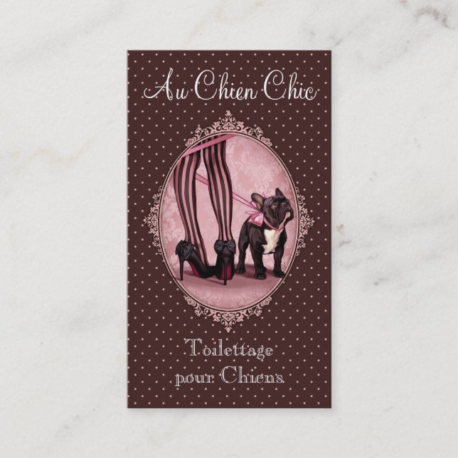 Cartão De Visita Unido ao meu Buldogue Francês (Frente)