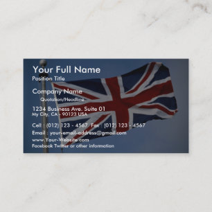 Cartão De Visita Union Jack, Inglaterra