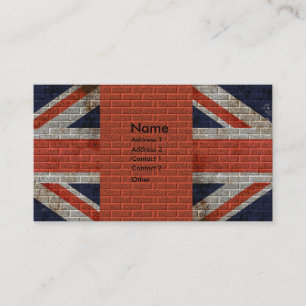 Cartão De Visita Union Jack resistido na parede de tijolo