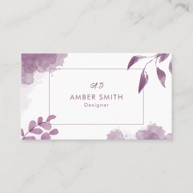 Cartão De Visita Unique Watercolor Modern Business Card | Artistic  (Frente)
