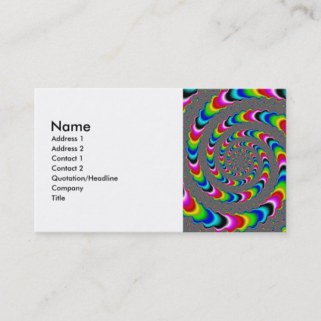 Cartão De Visita Universo Arco-Íris - Arte Fractal (Frente)