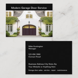 Cartão De Visita Upscale Modern Garage Door Services