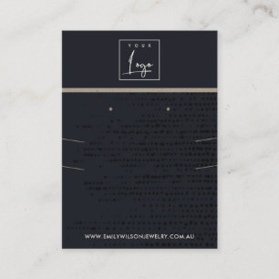 CARTÃO DE VISITA URBAN BLACK KRAFT DOTS NECKLACE EARRAND DISPLAY