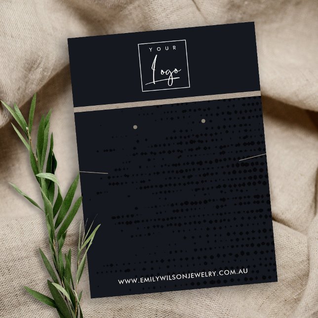 Cartão De Visita URBAN BLACK KRAFT DOTS NECKLACE EARRDisplay (Criador carregado)