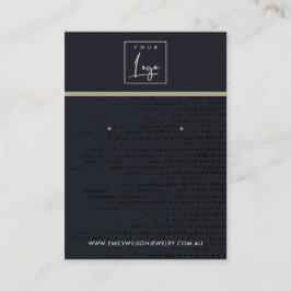 CARTÃO DE VISITA URBAN BLACK KRAFT DOTS STUD EARRING DISPLAY CARD
