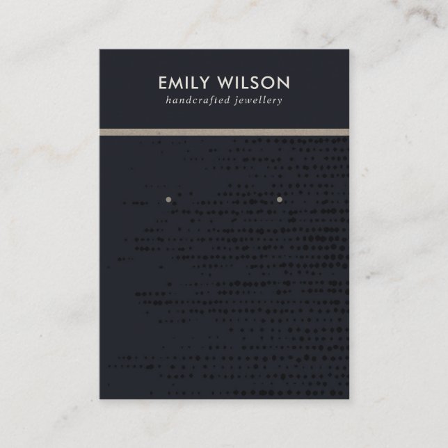 CARTÃO DE VISITA URBAN BLACK KRAFT DOTS STUD EARRING DISPLAY CARD (Frente)