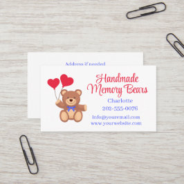 Cartão De Visita Ursinho Memory Bear com códigos QR