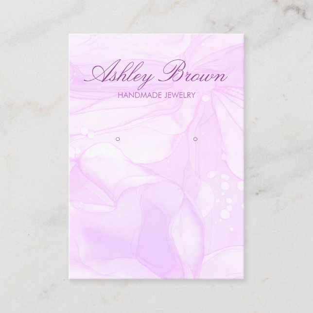 Cartão De Visita Urso com Aquarela Púrpura, Ecrã de Joias Feitas à  (Frente)