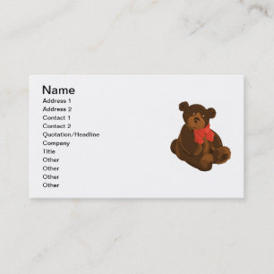 CARTÃO DE VISITA URSO DE URSINHO ADORÁVEL BONITO