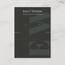 Cartão De Visita Urso do Colar Rústico Preto do Monograma