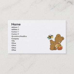 Cartão De Visita Urso Engraçado Roubando Mel