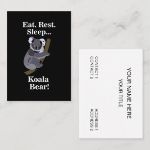 Cartão De Visita Urso Koala Engraçado
