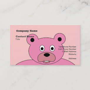 Cartão De Visita Urso Rosa