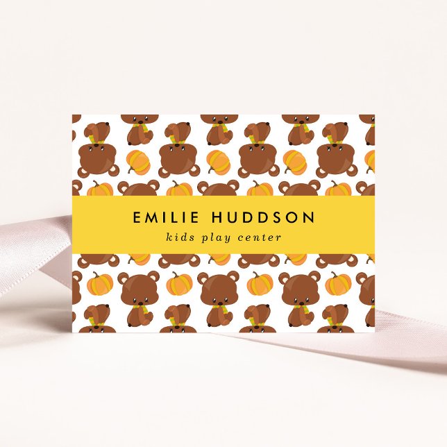 Cartão De Visita Ursos Bonitos, Kids Play Center, Centro de Ativida (Criador carregado)