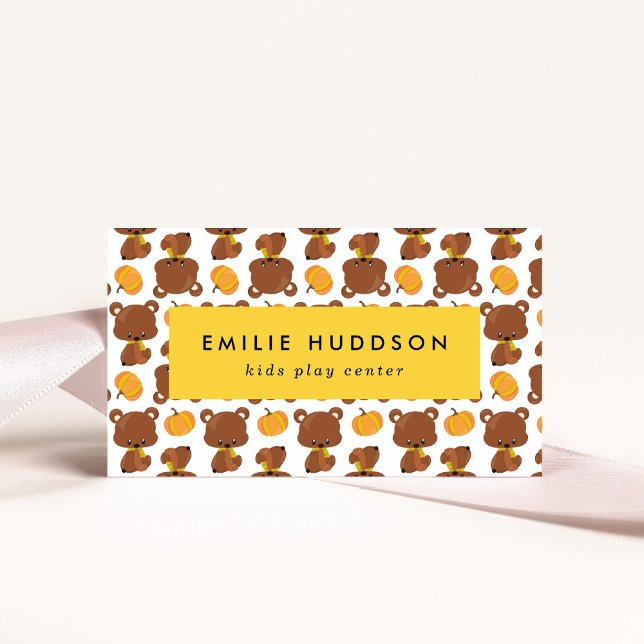 Cartão De Visita Ursos Bonitos, Kids Play Center, Centro de Ativida (Criador carregado)