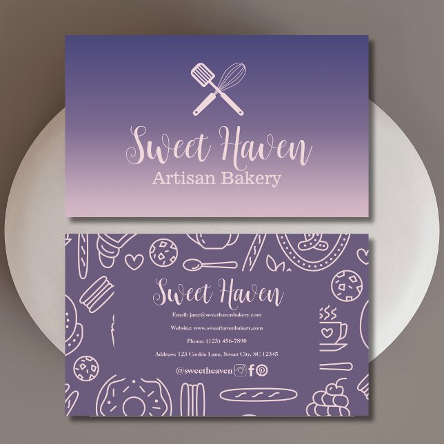 Cartão De Visita Utensílio de Cozinha Gradiente Rosa Marinho Padari (Criador carregado)