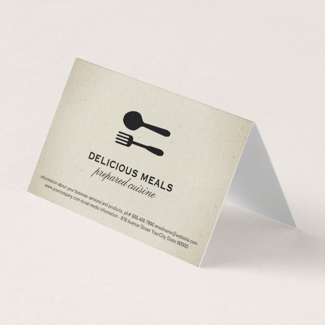 Cartão De Visita Utensílios comida (Frente)