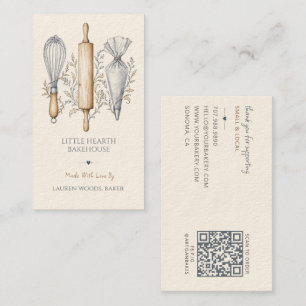 Cartão De Visita Utensílios de Assar Padeiro Padaria Chef de Pastel