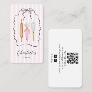 Cartão De Visita Utensílios de Confeiteiro Padeiro Estilo Parisiens