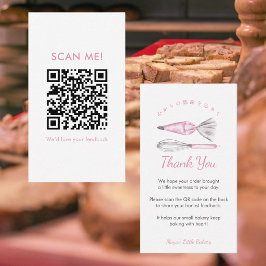 Cartão De Visita Utensílios de Cozinha Cor-de-Rosa QR Code para Ava