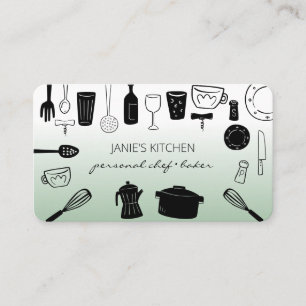 Cartão De Visita Utensílios de Cozinha Retro Chef Pessoal