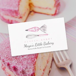 Cartão De Visita Utensílios de Cozinha Rosa Empoeirados Aquarela Pa