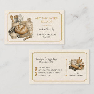 Cartão De Visita Utensílios para Fabricante de Pão Artesanal