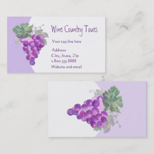 Cartão De Visita Uvas a água Vinhos Vinho por País Tours ou Viney