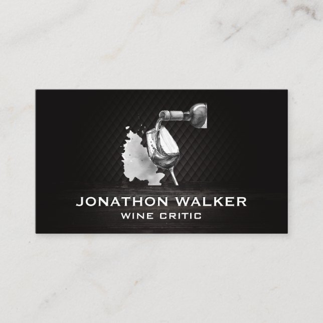 Cartão De Visita Uvas de vinho e uma garrafa de vinho (Frente)