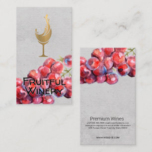 Cartão De Visita Uvas de vinho em vinho  Sommelier