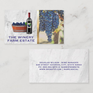 Cartão De Visita Uvas de vinho  Frasco de vinho