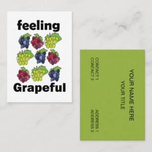 Cartão De Visita Uvas Fruta Sentimento Agradecido Videira Vinhedo
