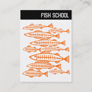 Cartão De Visita V Cabeçalho - ESCOLA FISH - Laranja