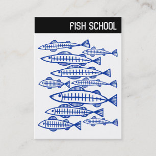 Cartão De Visita V Cabeçalho - ESCOLA FISH - Marinho
