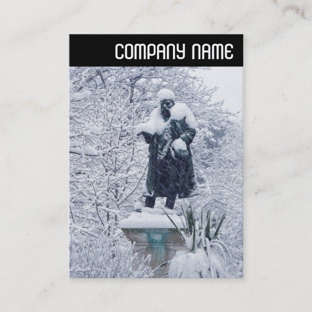 Cartão De Visita V Cabeçalho - Neve no Parque (Frente)