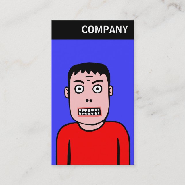 Cartão De Visita V Header - Caráter engraçado 01 (Frente)