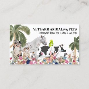 Cartão De Visita Vaca Branca Ovelha Cão Gato Pássaro Coelho Pato Pa