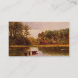 Cartão De Visita Vacas Num Paisagem De Água Albert Bierstadt