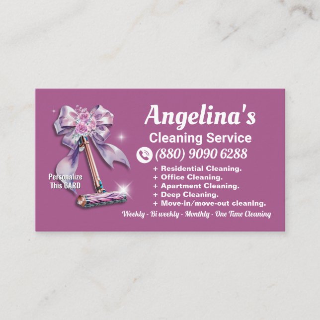 Cartão De Visita Vácuo de limpeza da casa retrorativa (Frente)