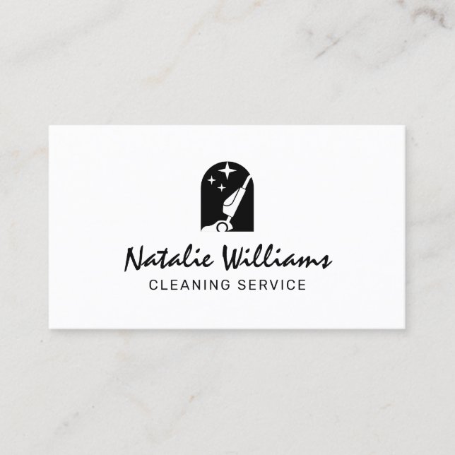 Cartão De Visita Vacuum cleaner logo cleaning Business Card (Frente)