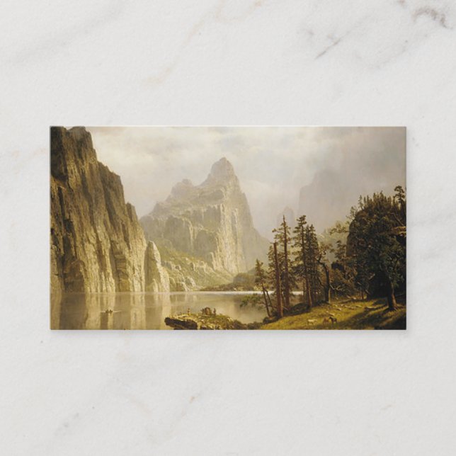 Cartão De Visita Vale do Yosemite do Rio Bierstadt Albert Merced (Frente)