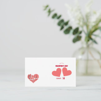 Cartão De Visita Valentine's Day card – Heartfelt & Elegant