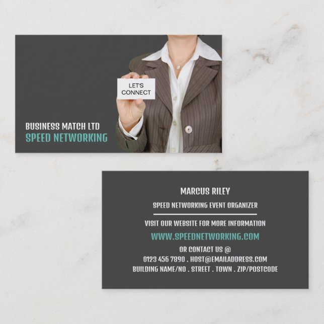 Cartão De Visita Vamos Connect, Speed Networking Event Organizer (Frente/Verso)